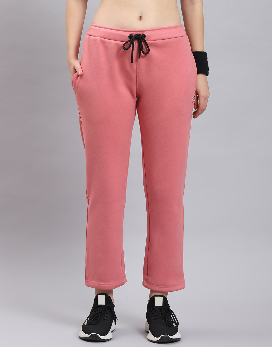 Women Pink Solid Regular Fit Winter Lower