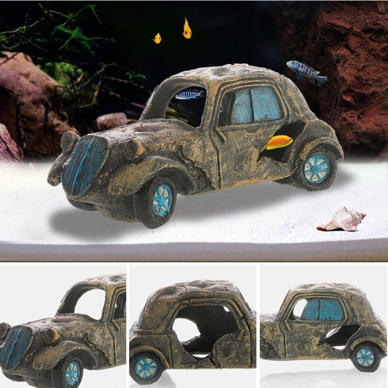 Broken Vehicle Wreck Ornament For Aquarium