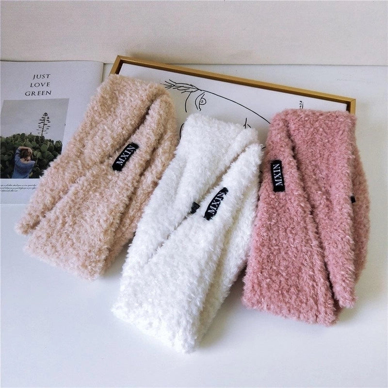 Women'S Sweet Solid Color Patchwork Scarf