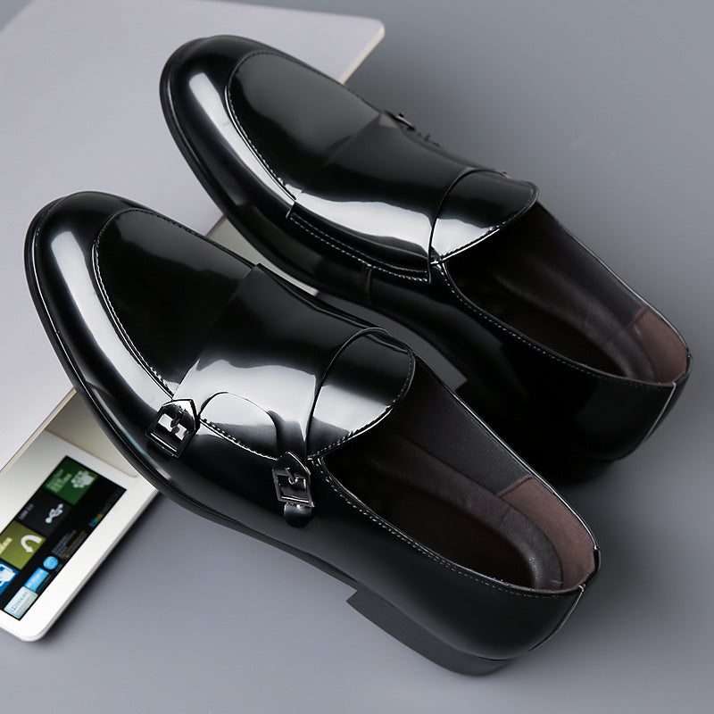 Men's Leather Pointed Glossy Munch Light Luxury Shoes