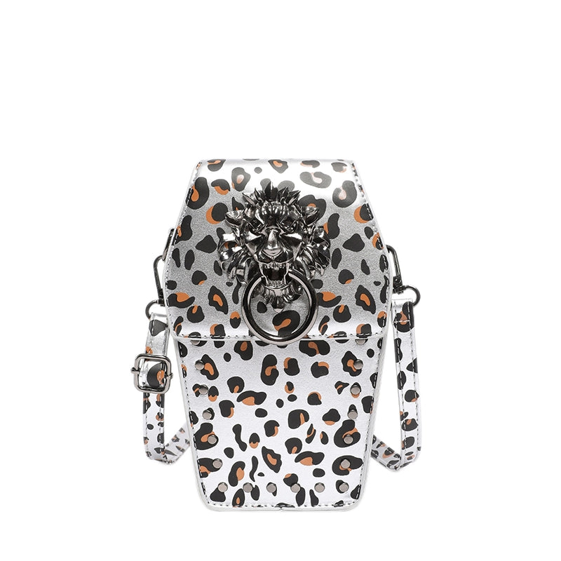 Women's Medium Pu Leather Leopard Streetwear Square Magnetic Buckle Crossbody Bag