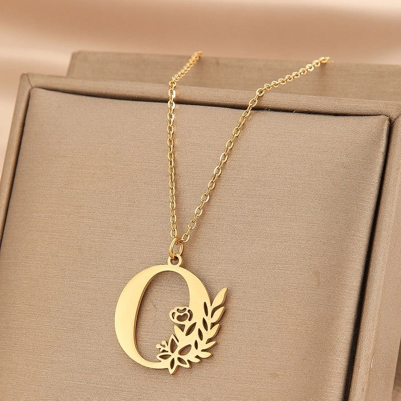 Basic Classic Style Letter Stainless Steel Plating Pendant Necklace