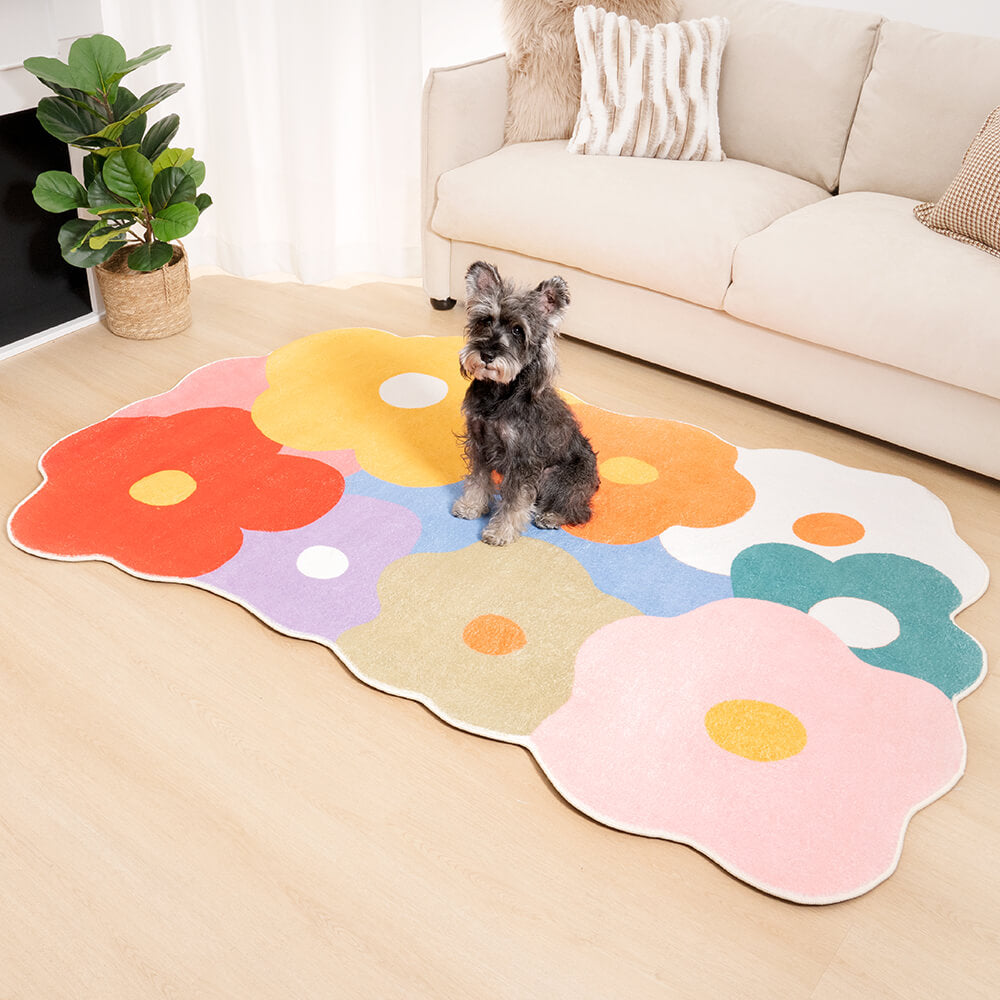 Flower Rug Tufted Pet Mat Pet Rug