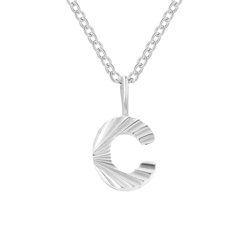 Minimalist Letter Stainless Steel Pendant Necklace In Bulk
