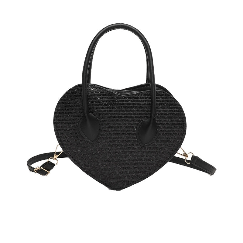 Women's Small Pu Leather Solid Color Streetwear Heart-shaped Zipper Underarm Bag