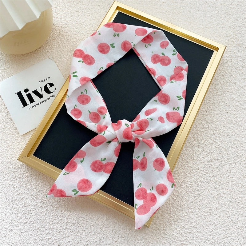 Fashion Printing Streamer Narrow Silk Scarf
