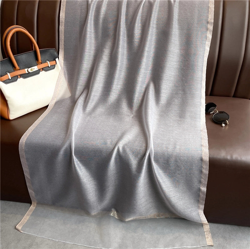Women's Elegant Solid Color Polyester Scarf