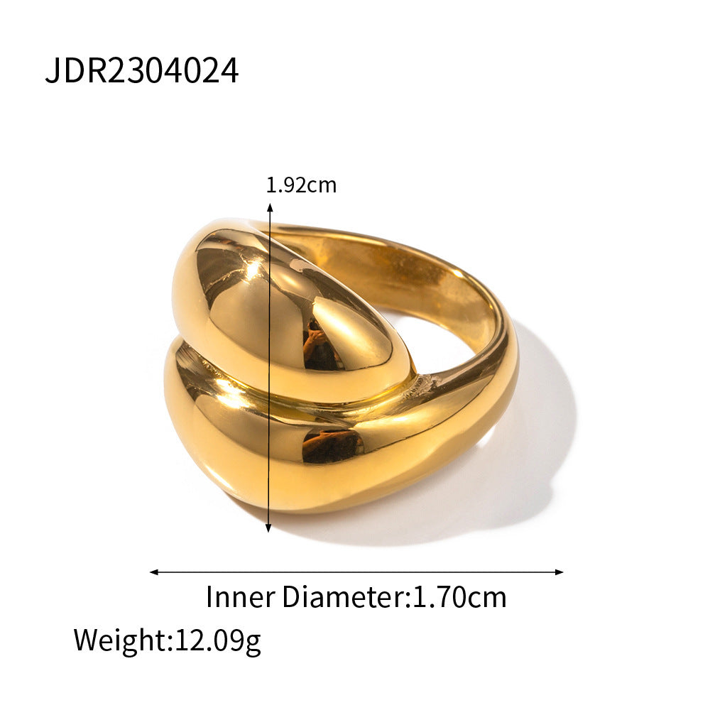 Jie Ding Stainless Steel Pearl Ring Titanium Steel Jewelry Niche Design Ring Ring