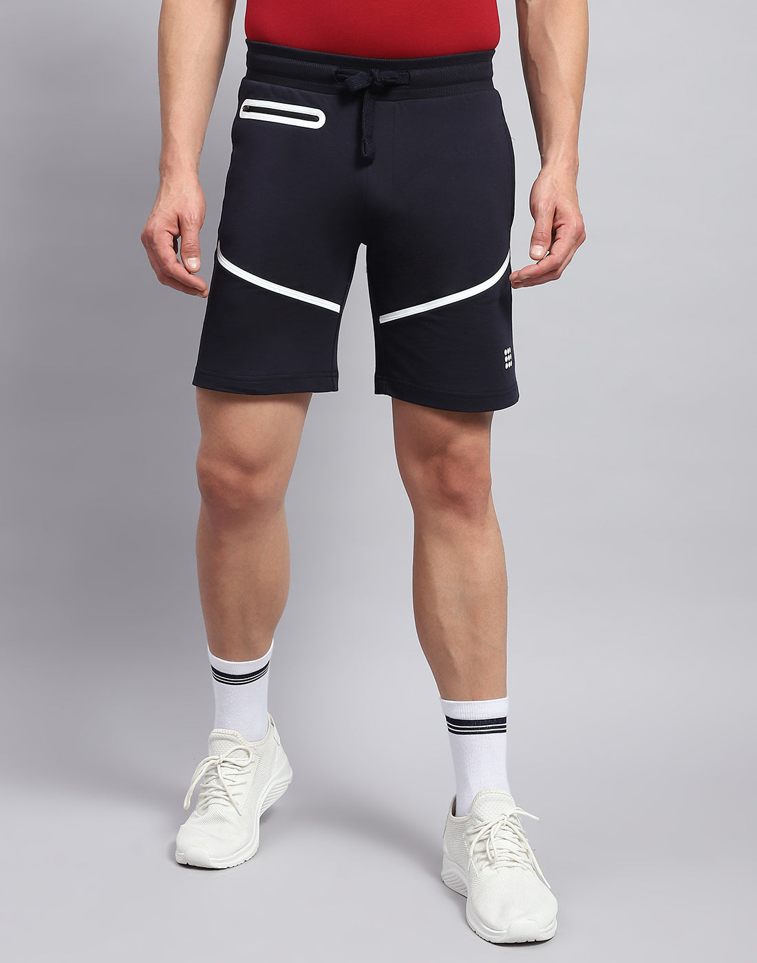 Men Navy Blue Solid Smart Fit Short