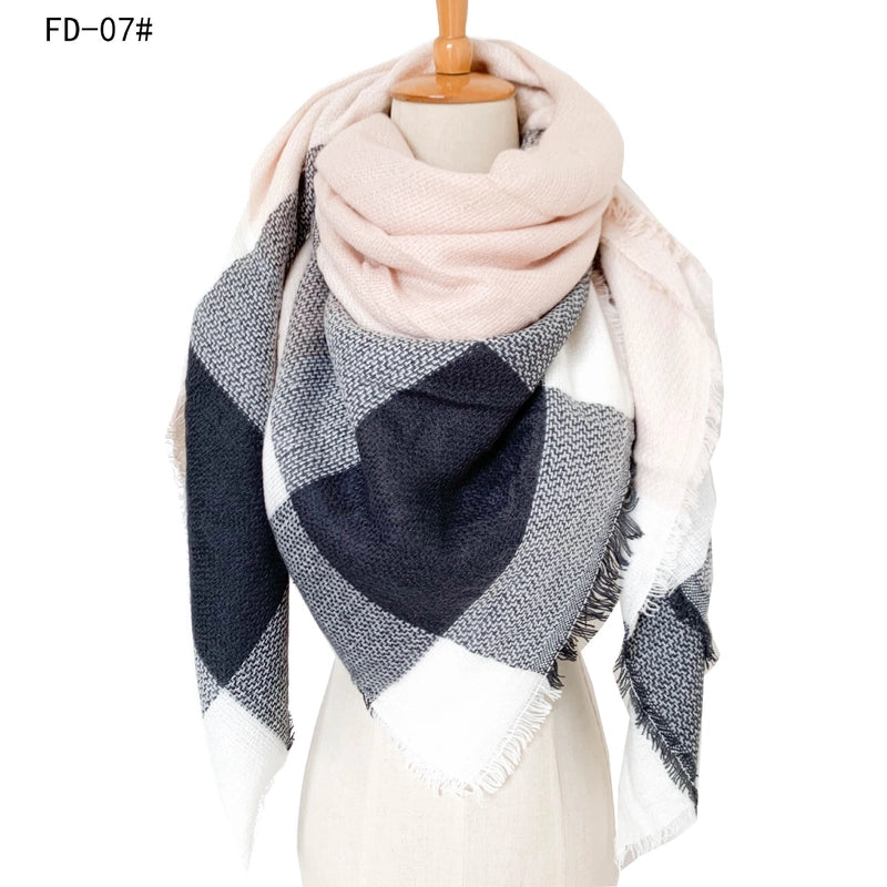 Women's Casual Color Block Imitation Cashmere Scarf