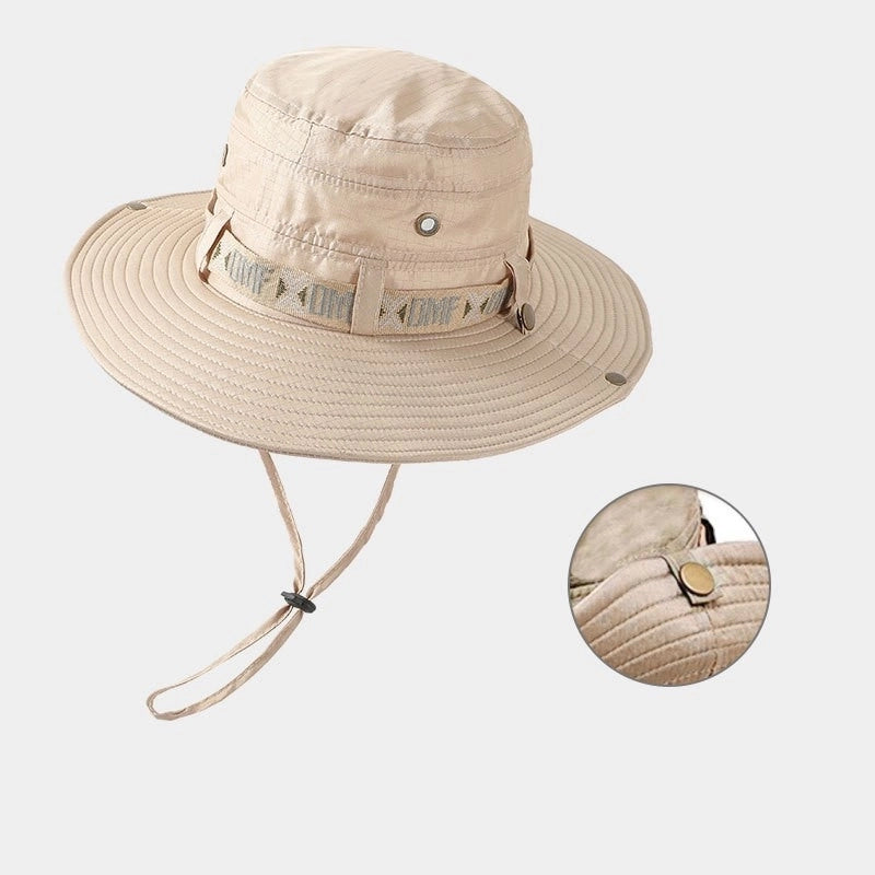 Unisex Casual Minimalist Letter Solid Color Embroidery Big Eaves Bucket Hat