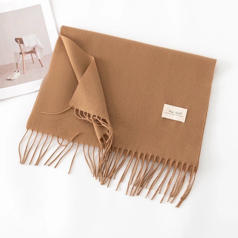 Women's Sweet Solid Color Polyester Scarf