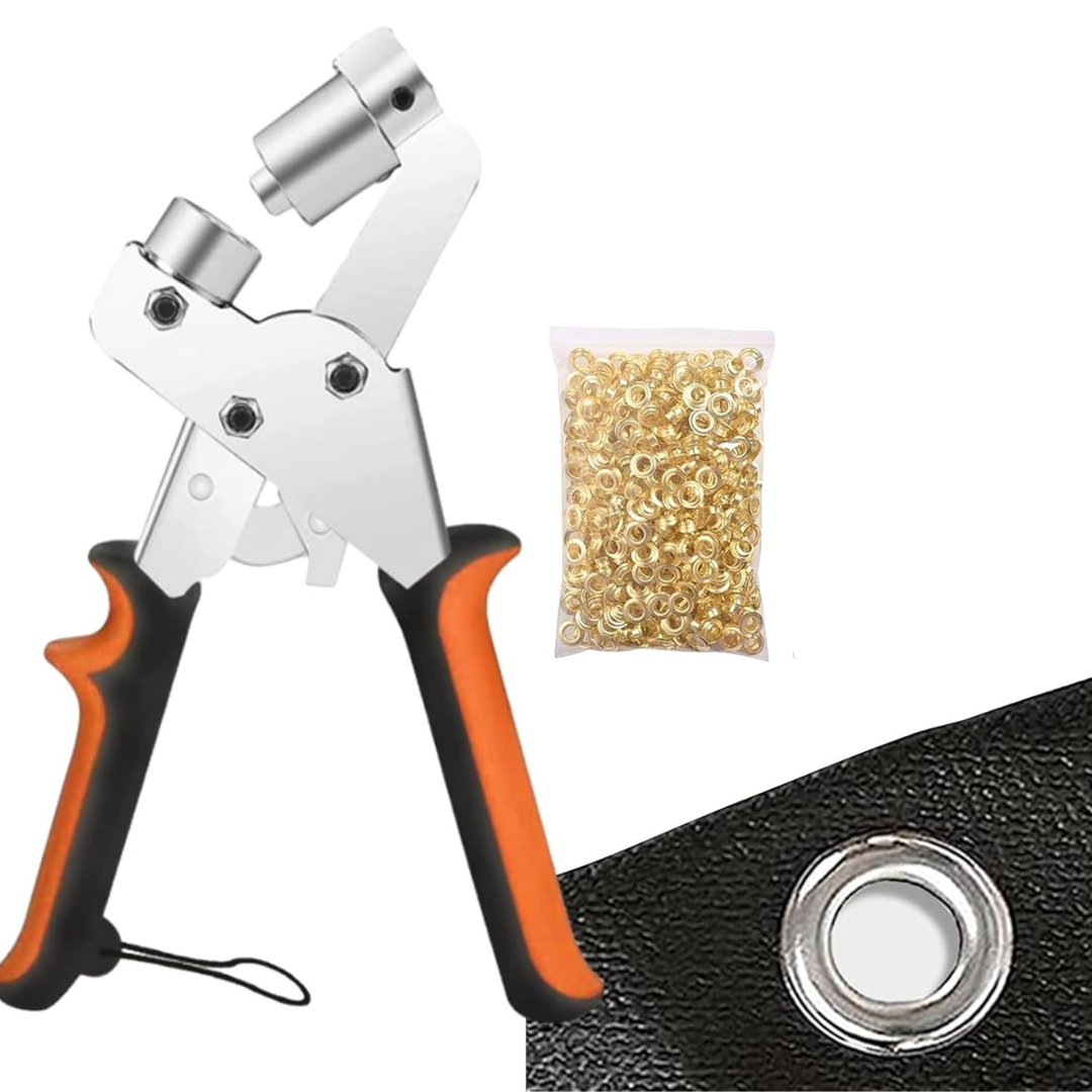 TARP GROMMET KIT WITH HANDHELD EYELET TOOL WITH 300 GROMMETS