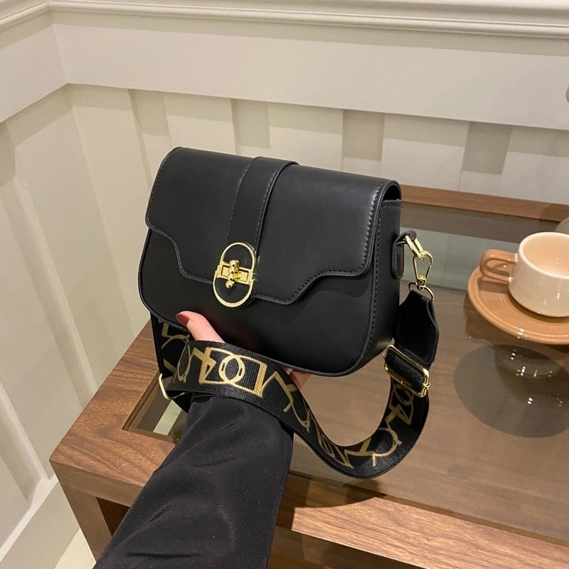 Women's Medium Pu Leather Solid Color Vintage Style Classic Style Lock Clasp Crossbody Bag