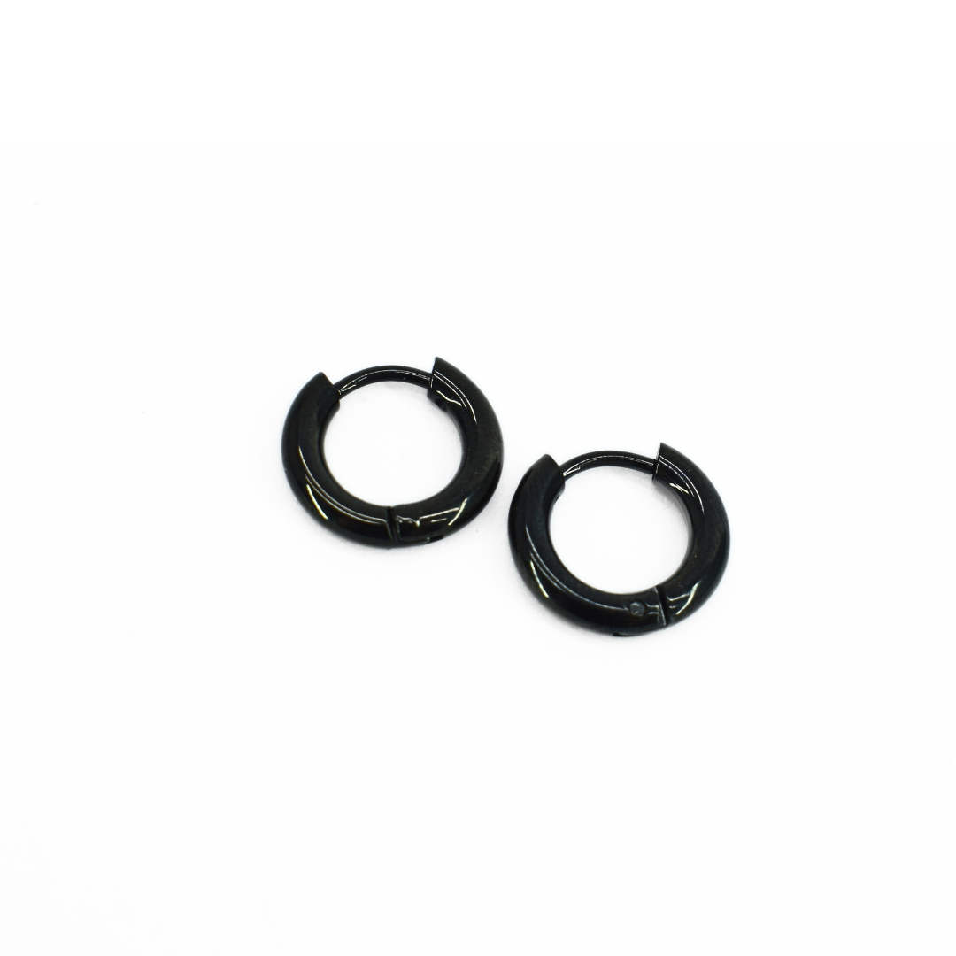 8mm Classic hoops - Black