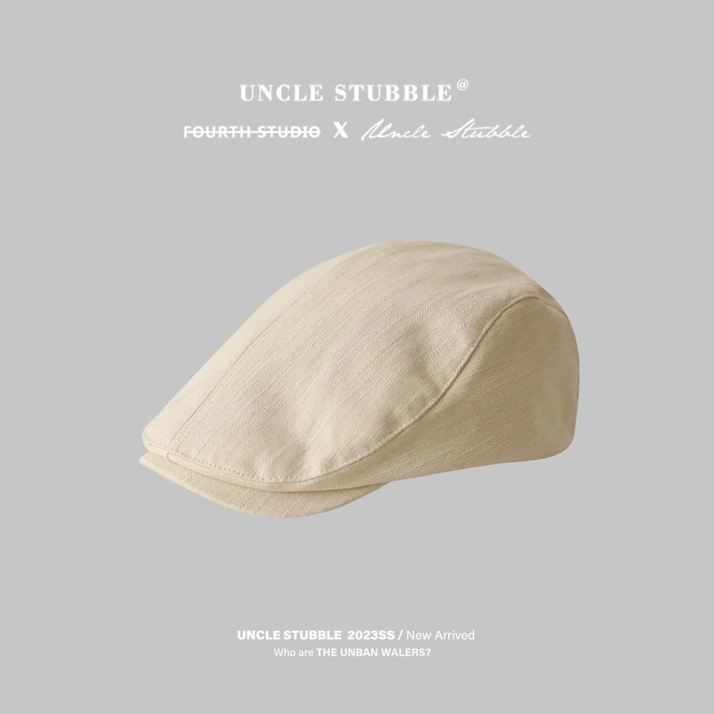 Unisex Basic Retro Solid Color Curved Eaves Beret Hat