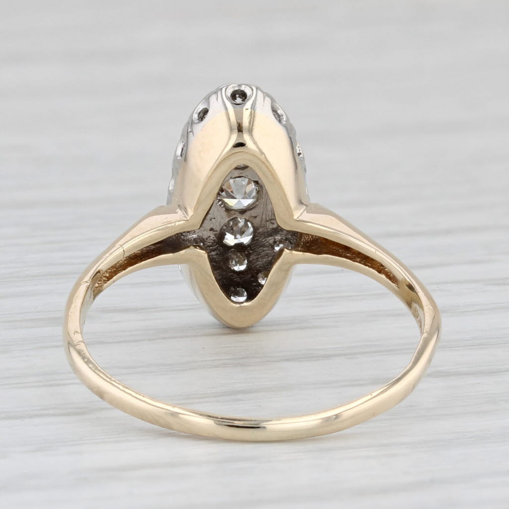 0.25ctw Diamond Ring 14k White Yellow Gold Vintage Size 9