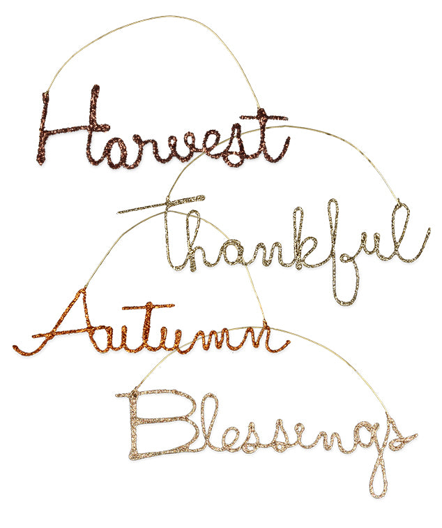 Cursive Fall Word Ornaments