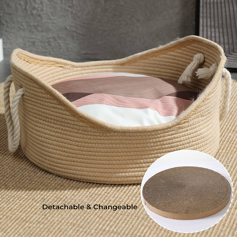 Straw Durable Handmade Cradle Pet Wicker Cat Bed