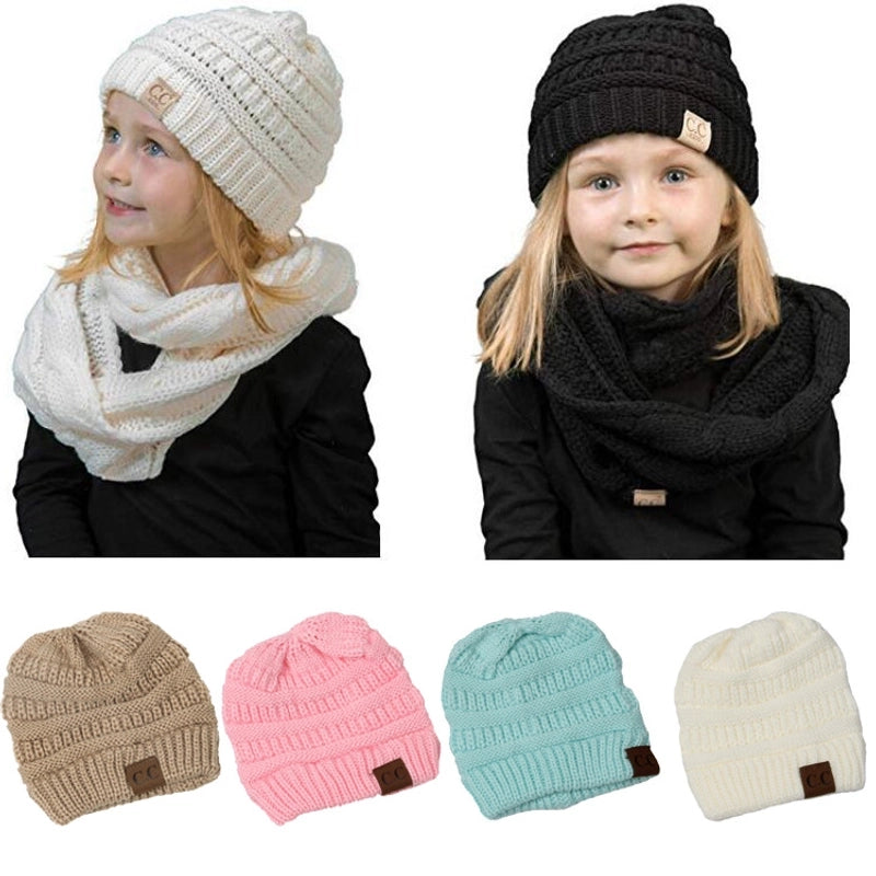 Knitted Hat Children's Winter Wool Hat Warm Pullover Cap For Boys And Girls Baby Ear Protection Cap
