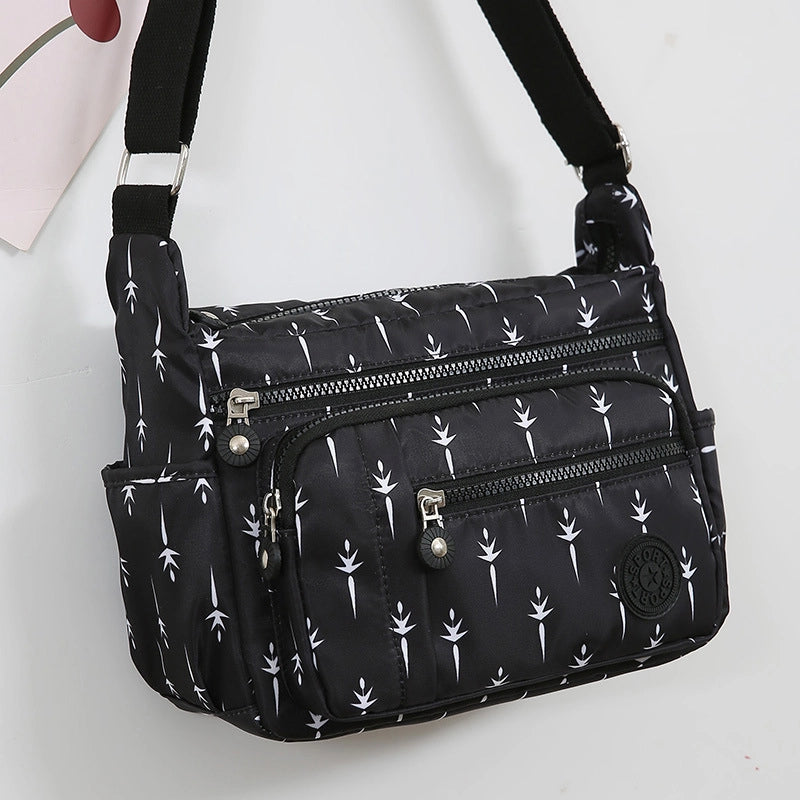 Women's Oxford Cloth Printing Vintage Style Square Zipper Crossbody Bag