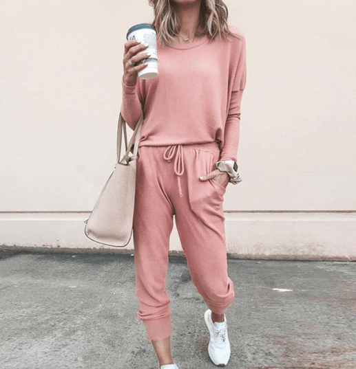 💥New Year sales💥Women's Sweatsuit 2 Piece Set Drawstring Pocket Loose Fit Minimalist Long Sleeve Soft Oversized Comfortable