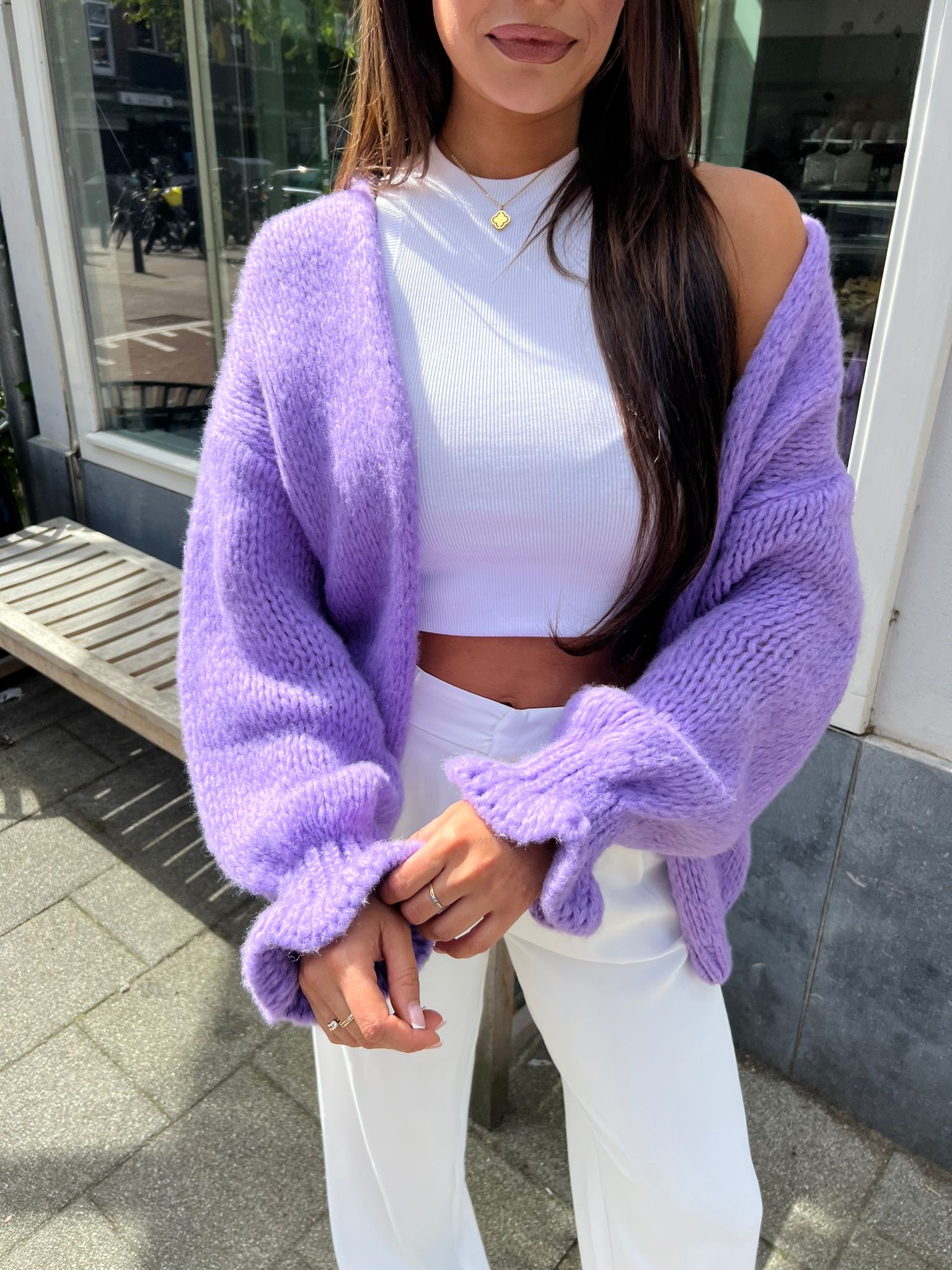 Kiki ruffle vest purple