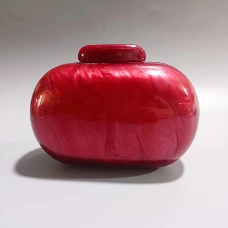White Red Coffee Arylic Solid Color Shell Evening Bags