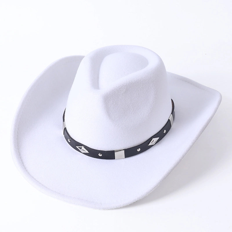 Cowboy Hat Woolen Jazz Gift Hat Men And Women Autumn And Winter Felt Hat Big Brim