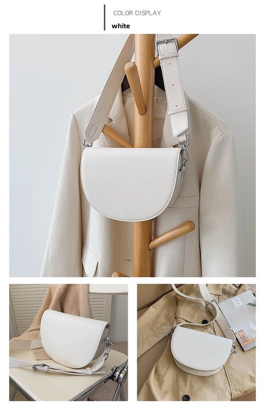 Bag Women's Bag Simple Texture Trendy Spring And Summer Internet Trendy High-end Shoulder Crossbody Bag Saddle Bag