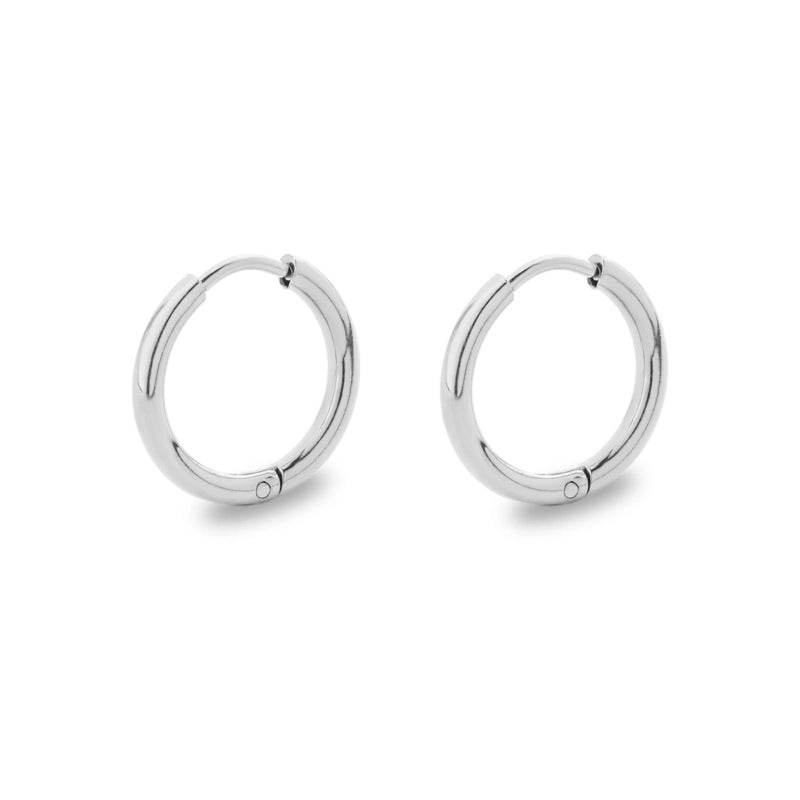 Minimalist Solid Color Stainless Steel Hoop Earrings 1 Pair