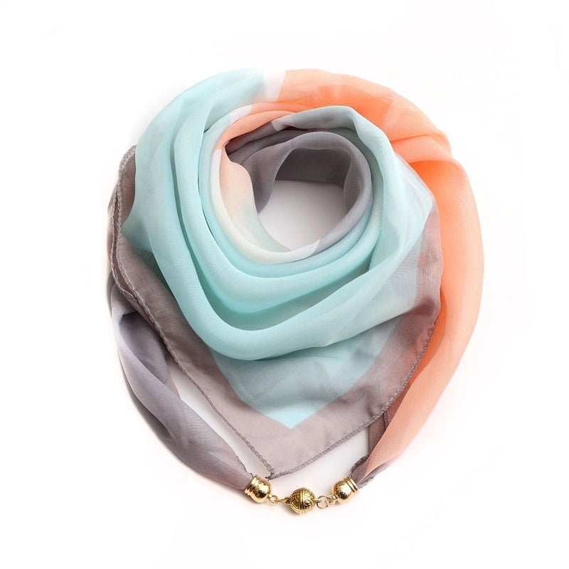 Women's Classic Style Splicing Polka Dots Flower Polyester Printing Silk Scarf