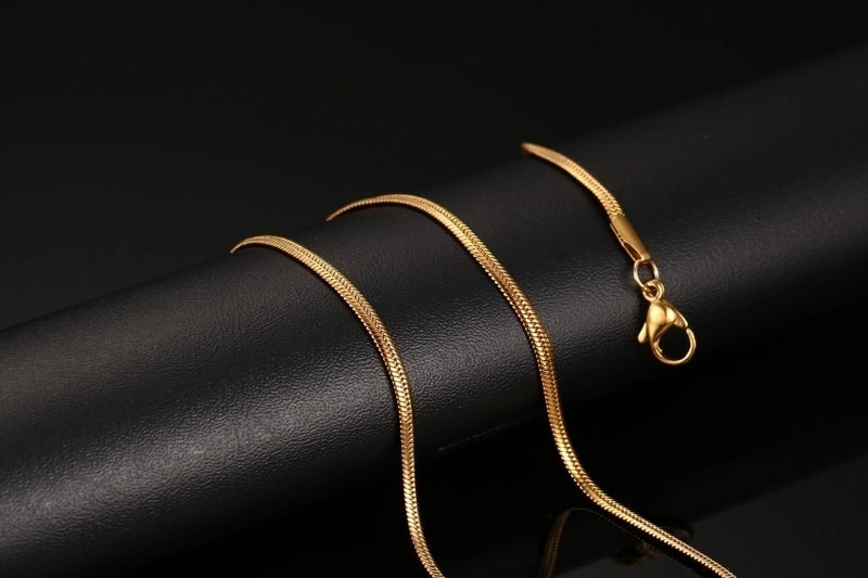 2 Pieces Minimalist Geometric Stainless Steel Gold Plated Necklace