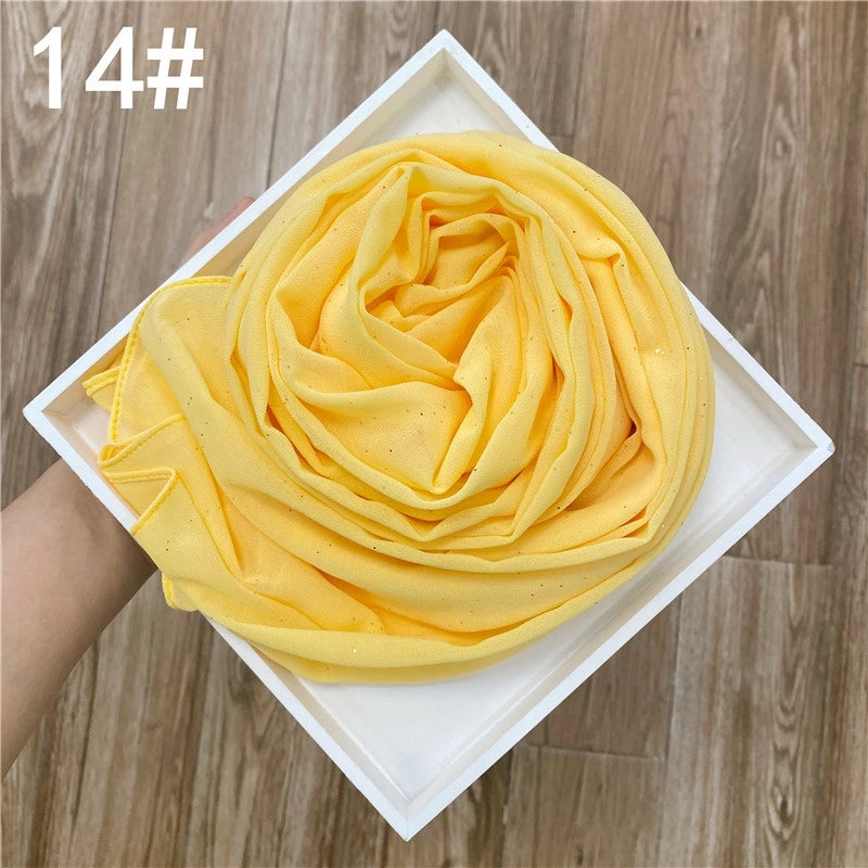 Solid Color Sprinkling Gold Pearl Chiffon Chiffon Fashion Sprinkling Gold Scarf Women's Toe Chiffon Glitter Scarf
