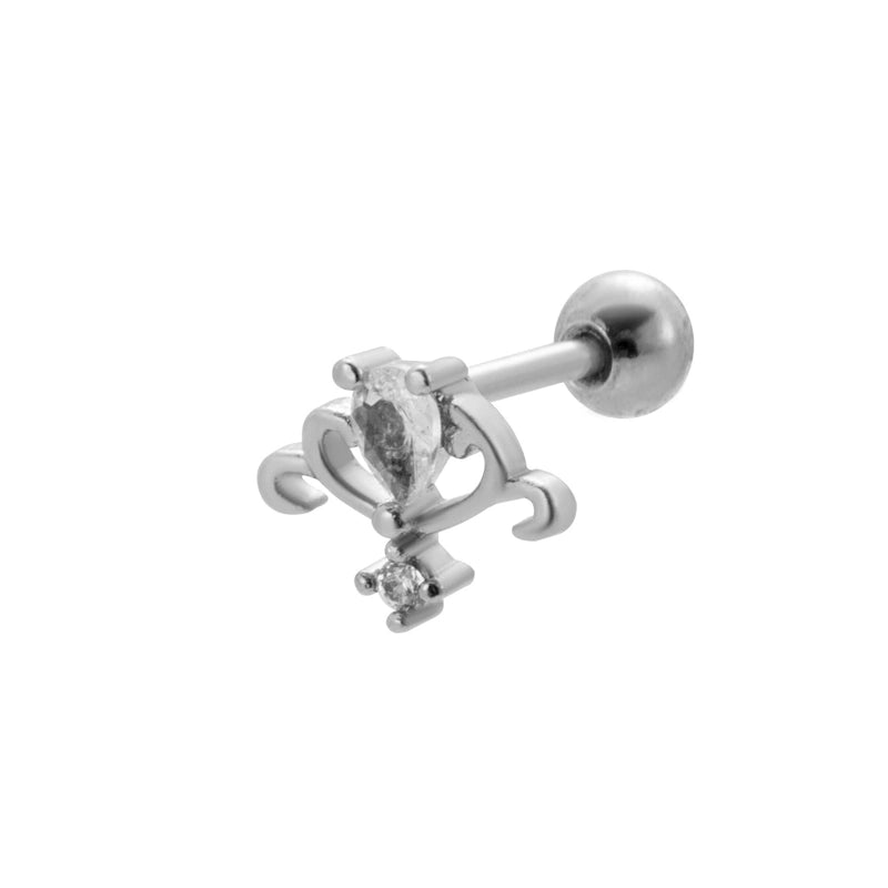 1 Piece Ear Cartilage Rings & Studs Sweet Heart Shape Flower 316L Stainless Steel  Copper Plating Inlay Zircon Ear Cartilage Rings & Studs