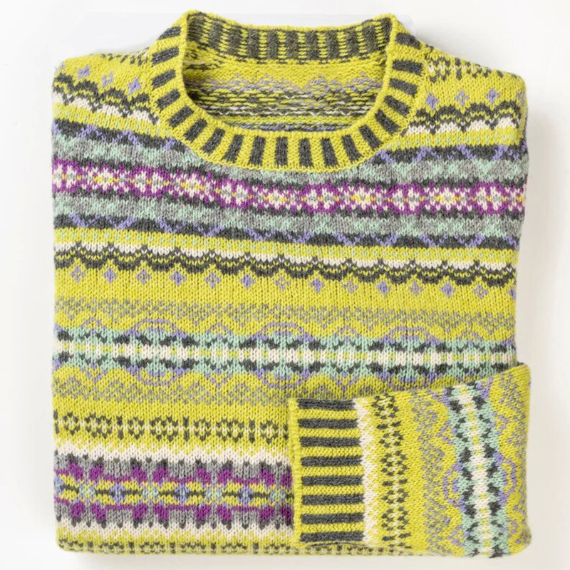 Vintage Ethnic Pattern Crew Neck Sweater