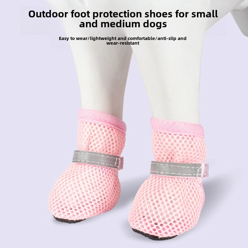 Pet Mesh Breathable Reflective Dog Shoes Non-slip Wear-resistant Sole Bixie Corgi Small Dog Mesh Shoes