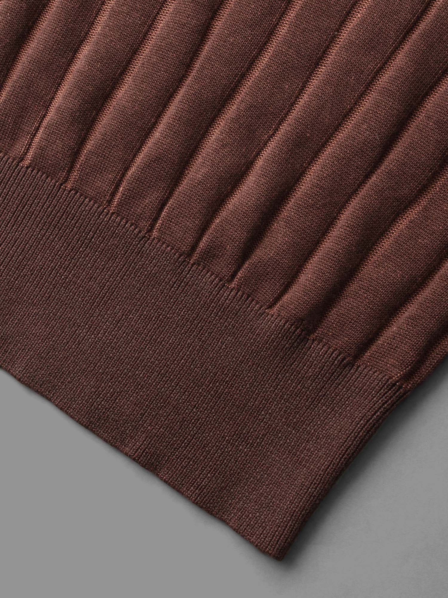 Textured Ribbed Hem Round Neck Pullover