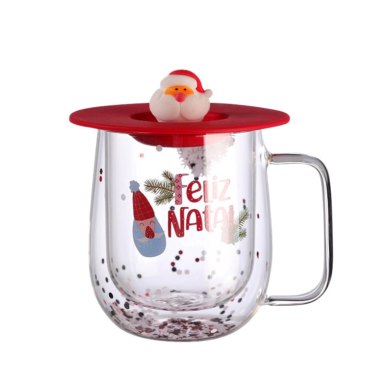 Christmas Casual Vacation Cartoon Borosilicate Glass Water Bottles 1 Piece