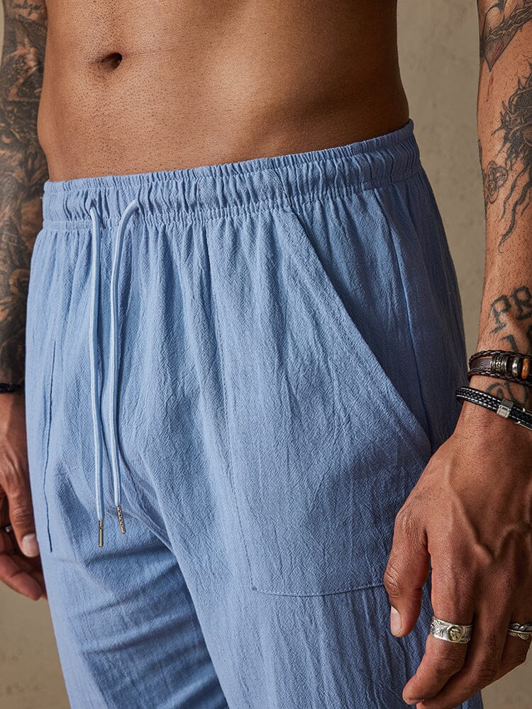 Cotton Linen Casual Drawstring Shorts