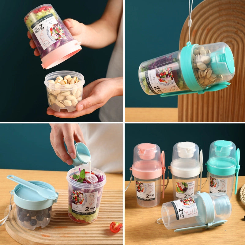 Net Red Salad Cup Light Food Fat Reduction Portable Cup Fruit Oatmeal Yogurt Cup Breakfast Salad Cup Fitness Salad Cup