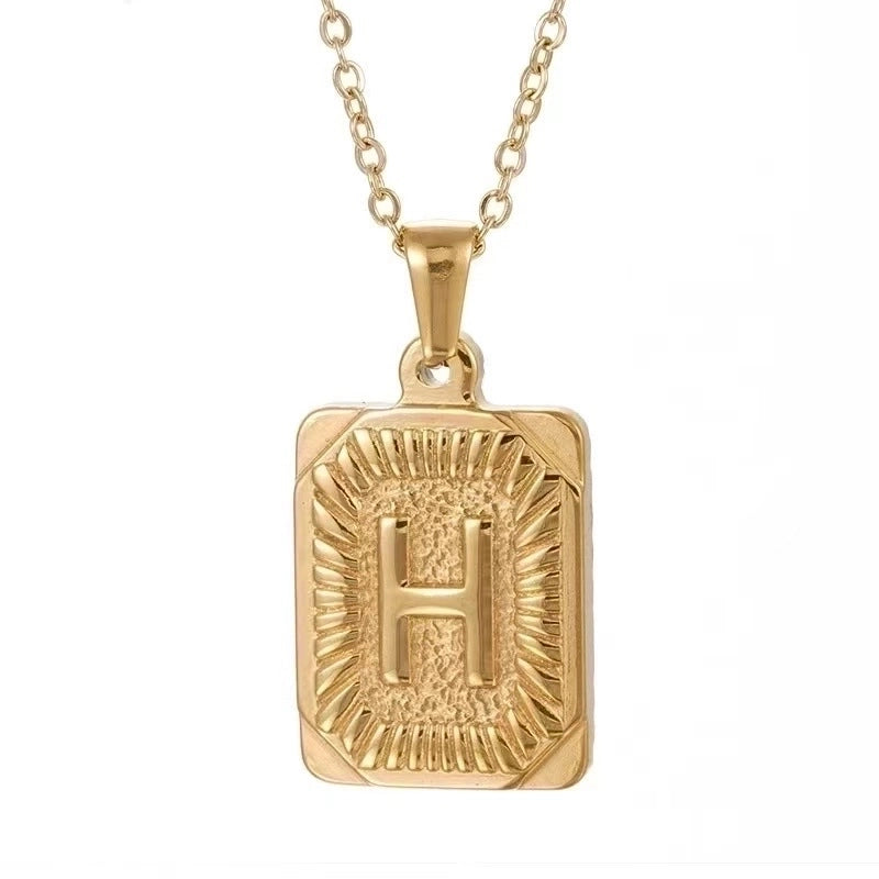 Hip-hop Letter Titanium Steel Plating Gold Plated Pendant Necklace