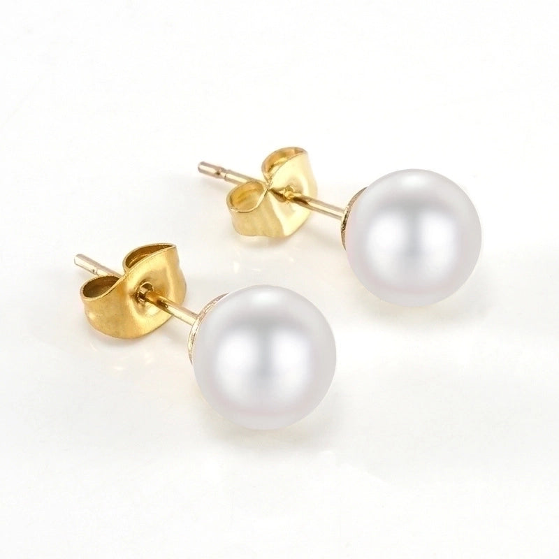 Modern Style Geometric Plating 304 Stainless Steel Zircon 18K Gold Plated Stainless Steel Earrings