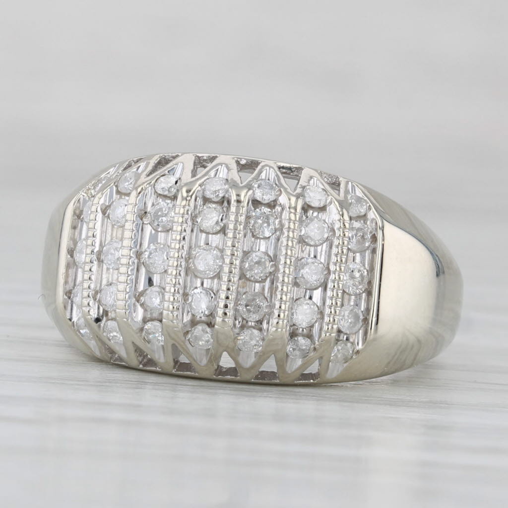 0.38ctw Diamond Rows Ring 10k White Gold Size 7.25