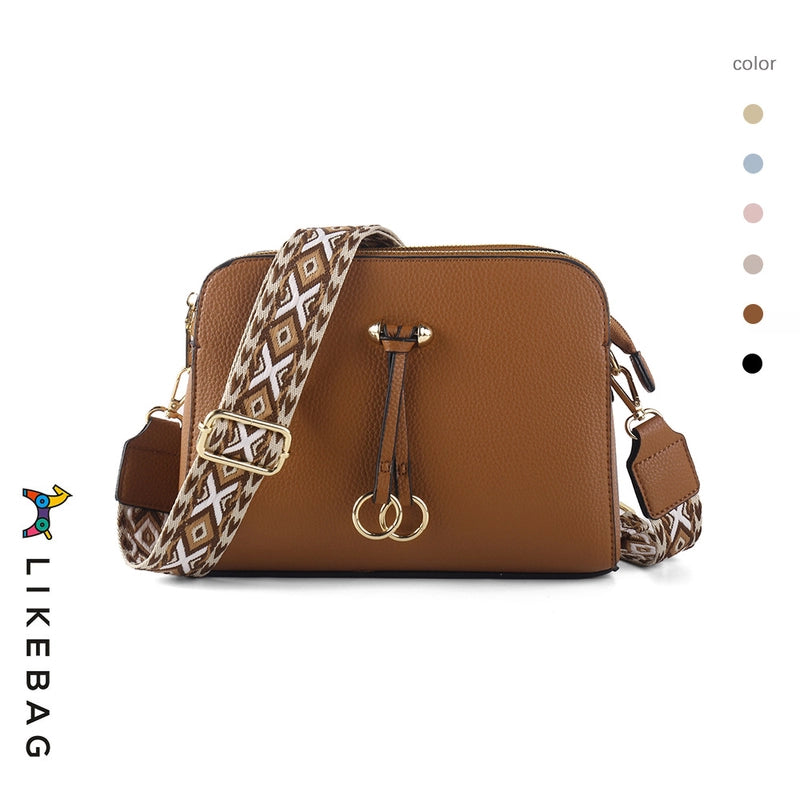 Women's Medium Pu Leather Solid Color Basic Classic Style Zipper Crossbody Bag