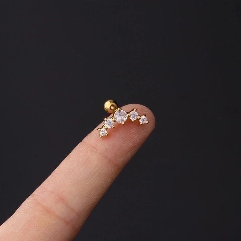Ear Cartilage Rings & Studs Fashion Geometric Copper Plating Artificial Gemstones