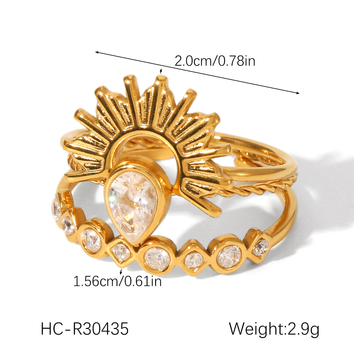 Stainless Steel Diamond Ring Stacking Ring Titanium Steel Bracelet Women