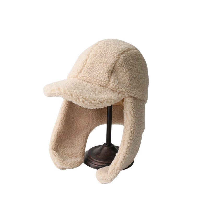 Hat Women's Autumn And Winter Baseball Cap Korean Style Japanese Style Cute Ear Protector Winter Plush Thickened Lei Feng Cap