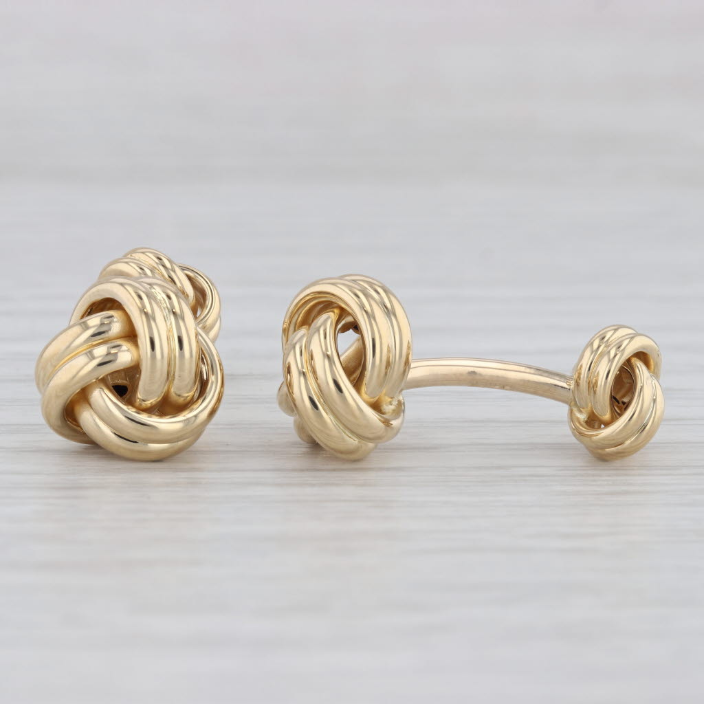 Knot Work Cufflinks 18k Yellow Gold Men's Suit Accessories