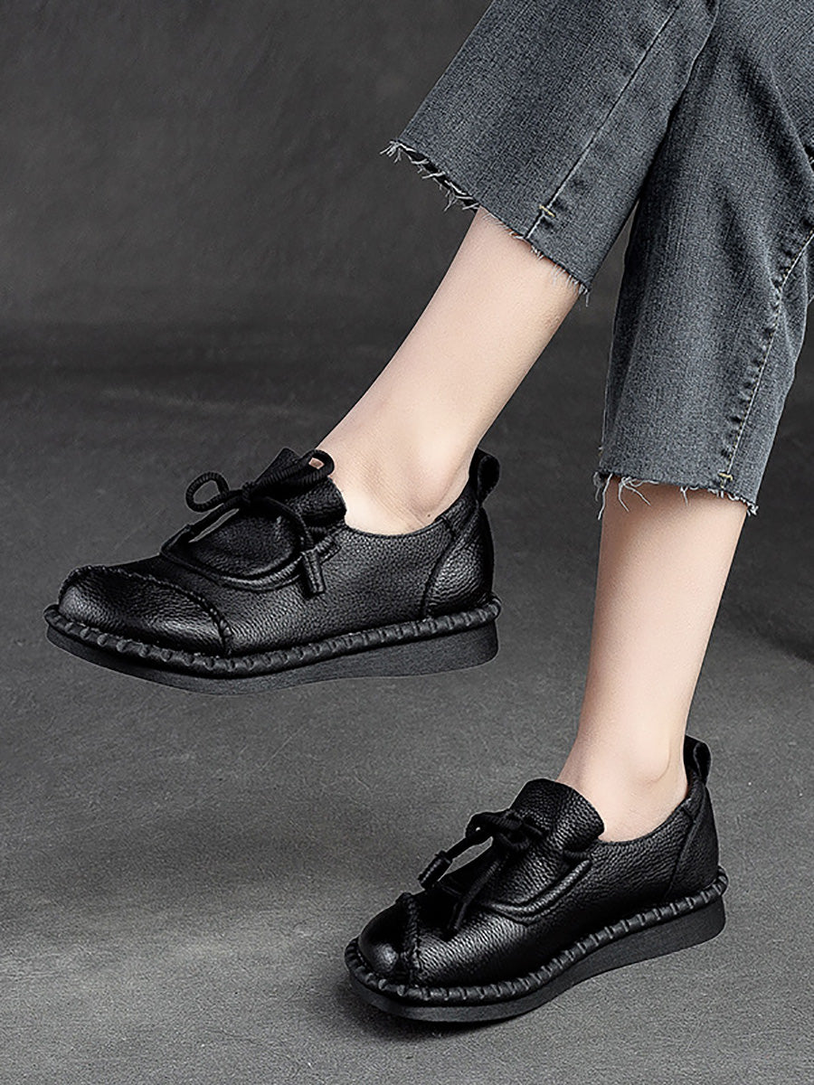 Women Summer Genuine Leather Low Heel Shoes